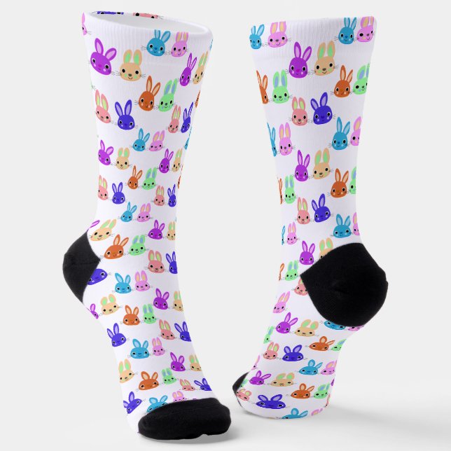 Easter Bunnies Pattern Socks (Angled)