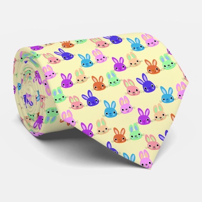 Easter Bunnies Pattern Tie (Rolled)