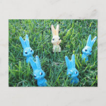 Easter bunnies postcard