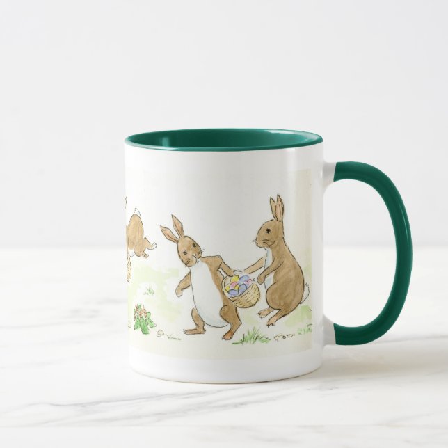Easter Bunnies Ringer Mug (Right)