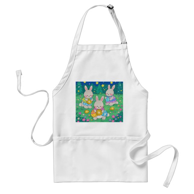 Easter Bunnies with Easter Eggs  Standard Apron (Front)