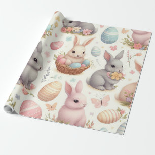Easter bunnies wrapping paper