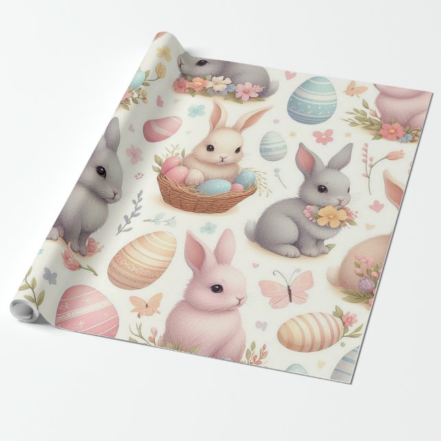 Easter bunnies wrapping paper (Unrolled)