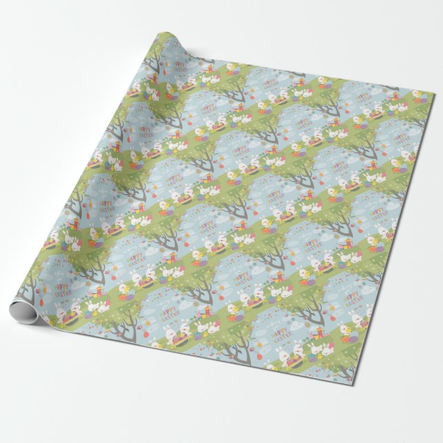 easter bunnies wrapping paper (Unrolled)