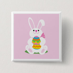 Easter Bunny 15 Cm Square Badge
