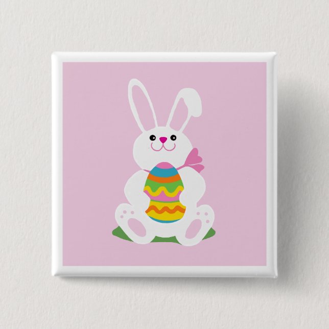 Easter Bunny 15 Cm Square Badge (Front)