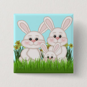 Easter Bunny 15 Cm Square Badge
