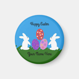 Easter Bunny #2 Round Magnet