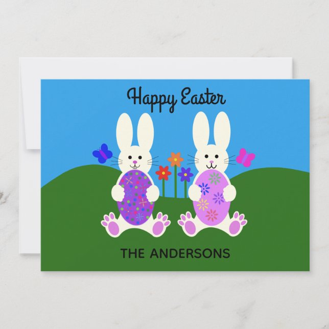 Easter Bunny #6 Holiday Card (Front)