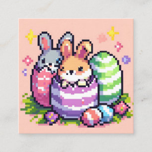 Easter bunny 8 bit pixel art enclosure card