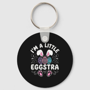 Easter bunny a little eggstra rabbit women kids key ring