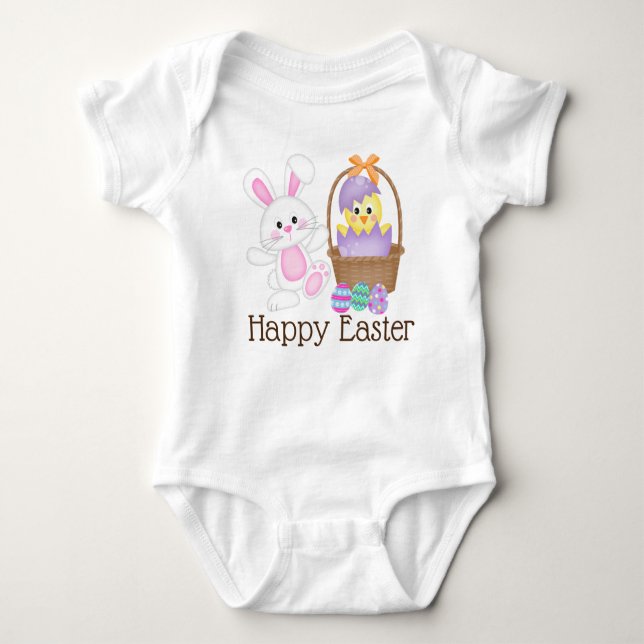 Easter Bunny And Baby Chick Bodysuit (Front)
