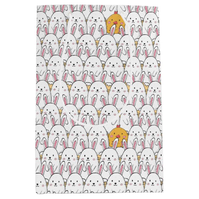 Easter Bunny and Baby Chicks  Medium Gift Bag (Front)