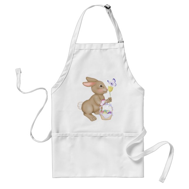 Easter Bunny and Basket Standard Apron (Front)