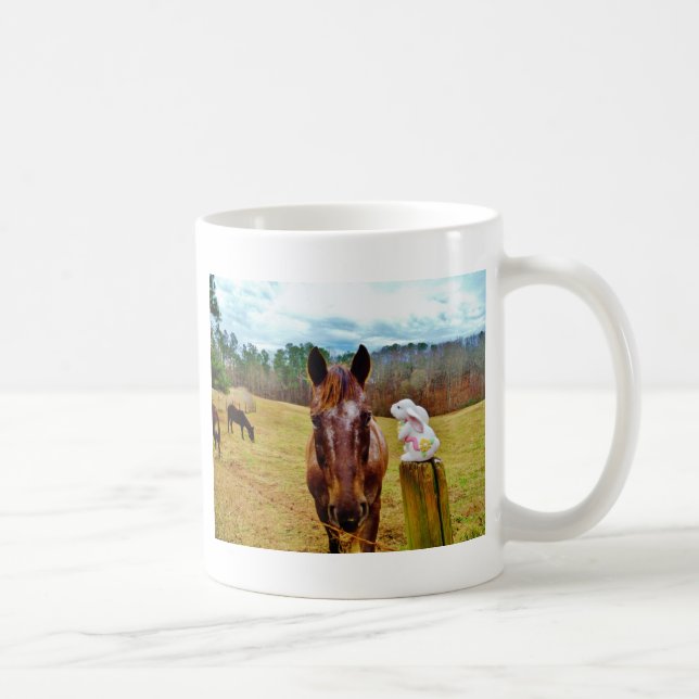 Easter Bunny and Brown horse Coffee Mug (Right)