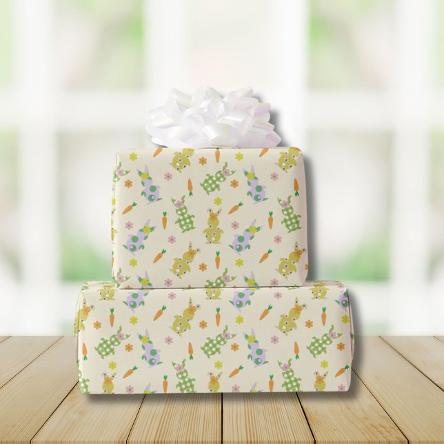 Easter bunny and carrot pattern wrapping paper (Creator Uploaded)