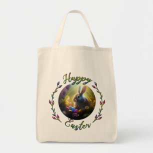 Easter Bunny and Chick With Egg Baskets Tote Bag