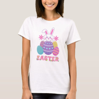 Easter Bunny and Colourful Eggs T-Shirt