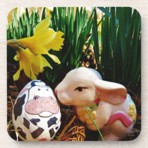 Easter Bunny and cow egg Coaster