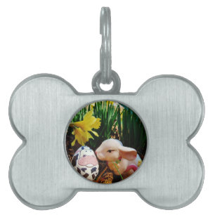 Easter Bunny and cow egg Pet ID Tag