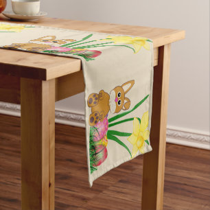 Easter Bunny and Daffodils Holiday Table Runner