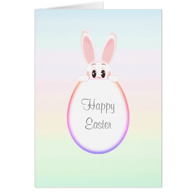 Easter Bunny and Easter Egg on Pastel Colours (Front)