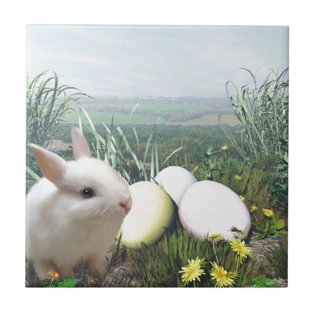 Easter Bunny and Easter Eggs Tile (Front)