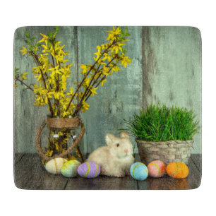 Easter Bunny and Egg Scene Cutting Board