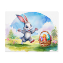 Easter Bunny and Eggs Basket