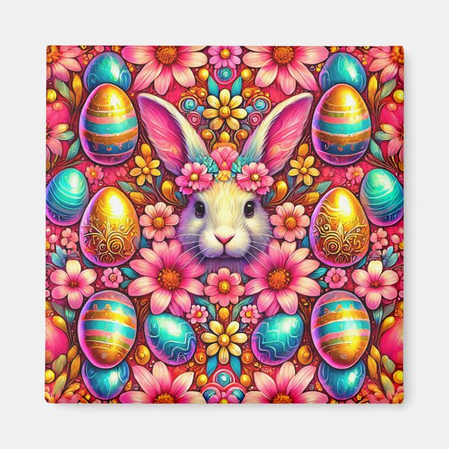 ~ Easter Bunny and Eggs ~  Magnet (Front)