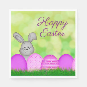 Easter Bunny and Eggs Napkin