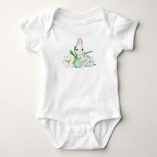 Easter Bunny and lilies Baby Bodysuit