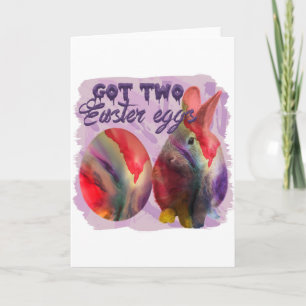Easter Bunny And Painted Egg Holiday Card