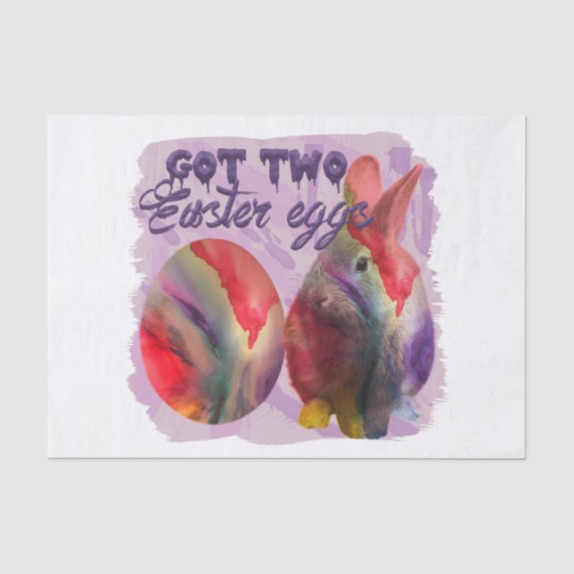 Easter Bunny And Painted Egg Tissue Paper (Front)