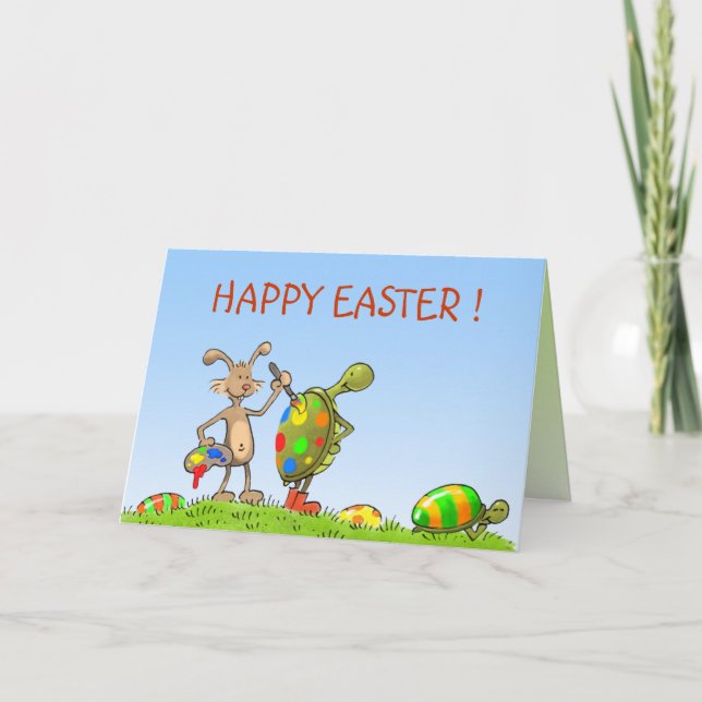 easter bunny and turtles holiday card (Front)