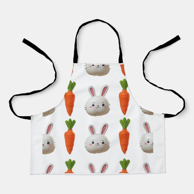 Easter bunny apron puffy design (Front)