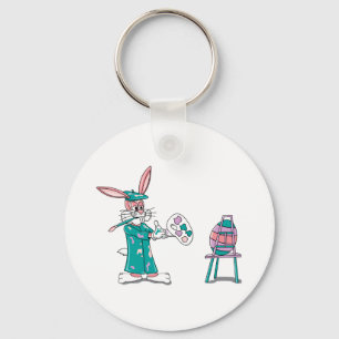 Easter Bunny Artist Key Ring