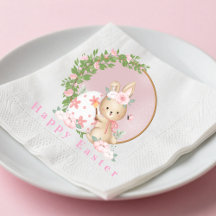 Easter Bunny at Garden Paper Napkin