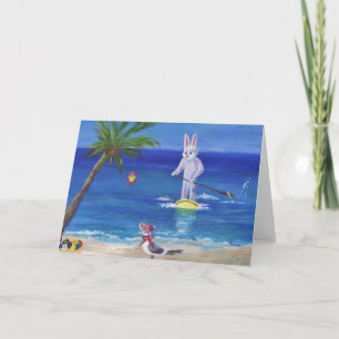 Easter Bunny at the Beach Holiday Card