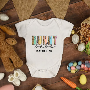 Easter Bunny Babe Add Your Name Baby Bodysuit