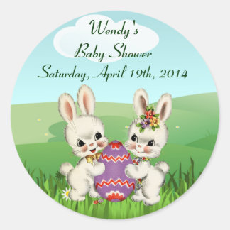 Easter Bunny Baby Shower Favour Stickers