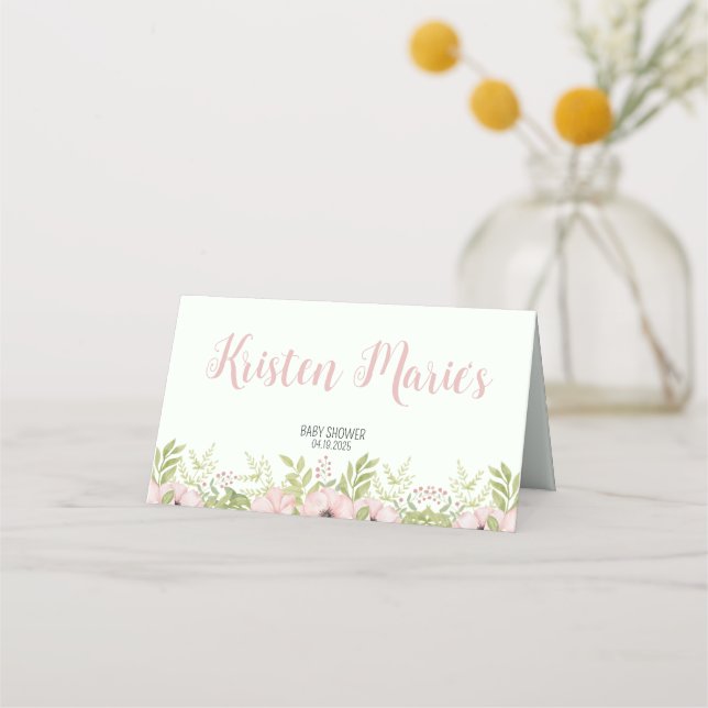 Easter Bunny Baby Shower Folded Place Card (Front)