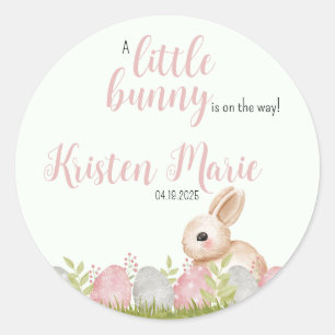 Easter Bunny Baby Shower Party Favour Classic Round Sticker