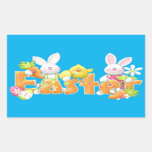Easter Bunny background Rectangular Sticker