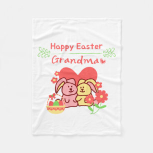 easter bunny badass and funny & grandmother fleece blanket