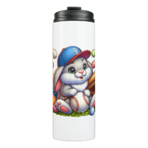 Easter Bunny Baseball Rabbit Easter Eggs Baseball Thermal Tumbler