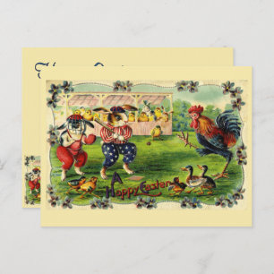 Easter Bunny Baseball Vintage Postcard