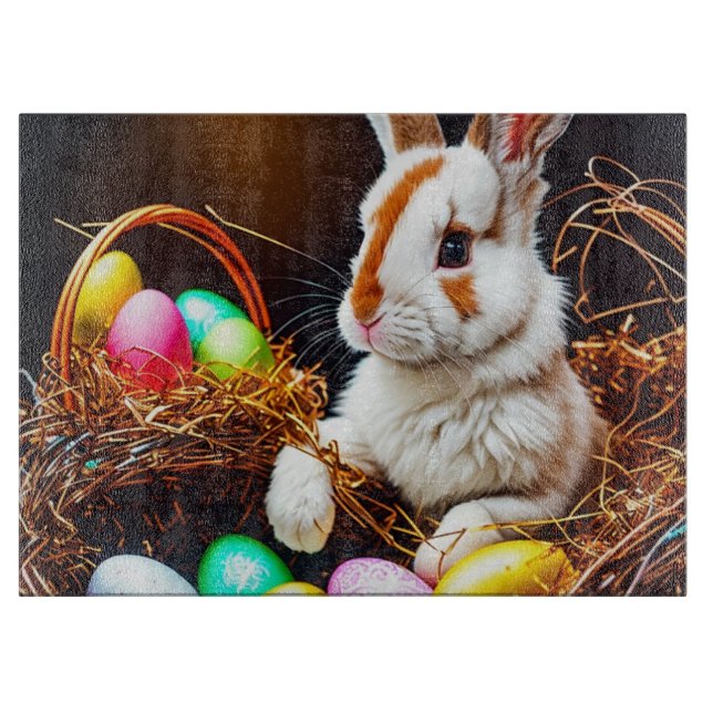 Easter Bunny Basket & Eggs  Cutting Board (Front)
