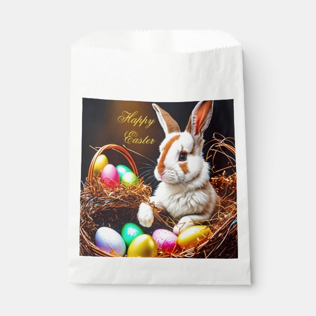 Easter Bunny Basket & Eggs   Favour Bag (Front)