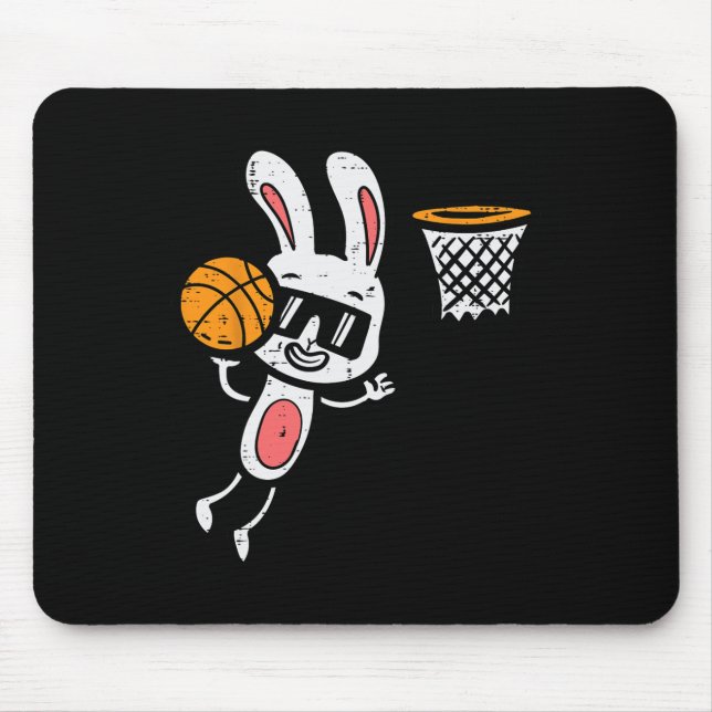 Easter Bunny Basketball Dunk Sports Boys Kids Todd Mouse Pad (Front)